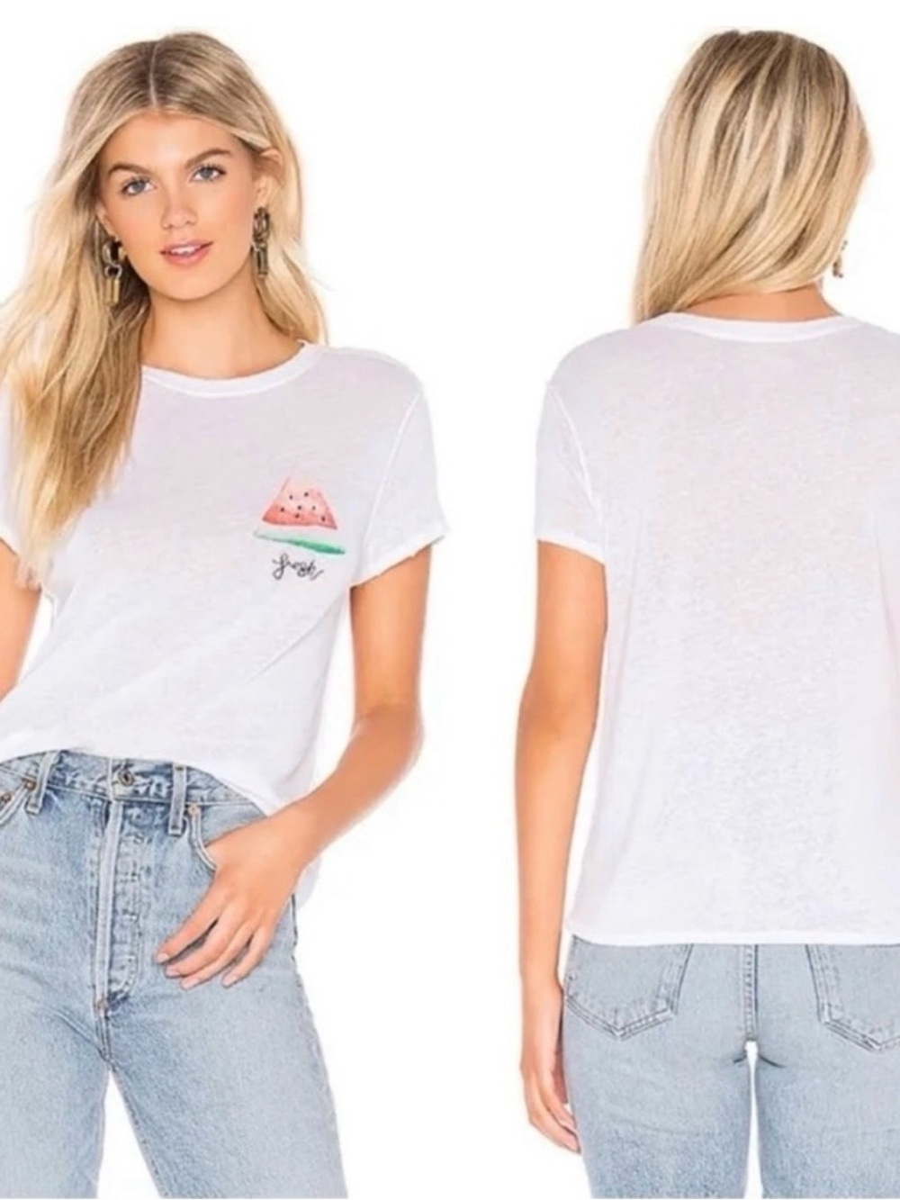 Free People Fruit Medley Tee in size med embroidery Fresh extra flowy tropical